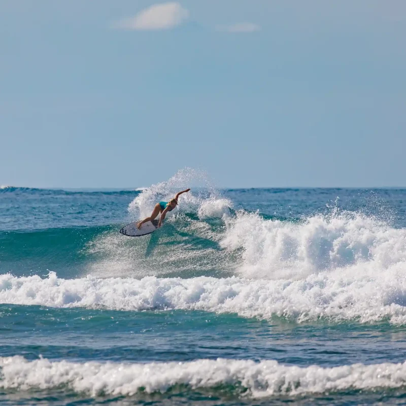 woman surfing